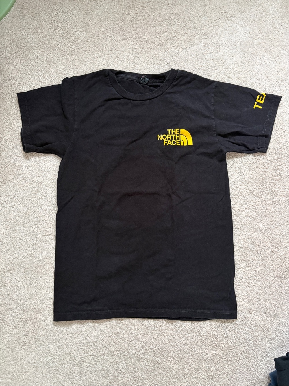 The North Face Black T-Shirt with Yellow Logo